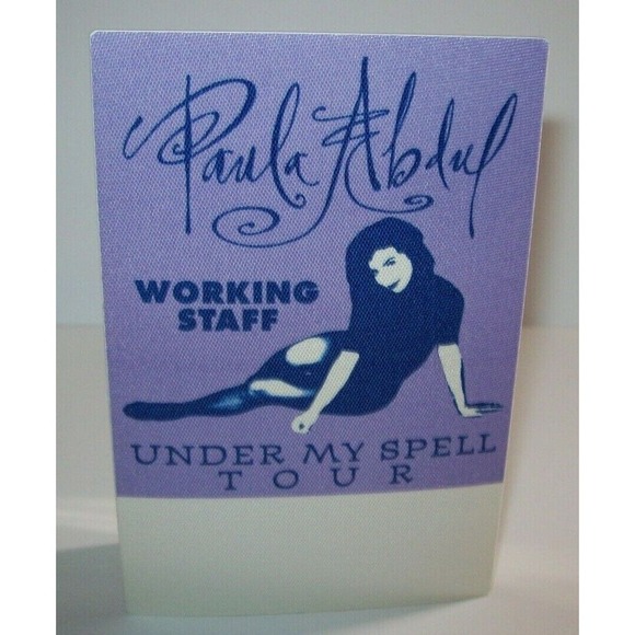 Paula Abdul Backstage Concert Pass Original Under My Spell Tour Staff Purple - Picture 1 of 2